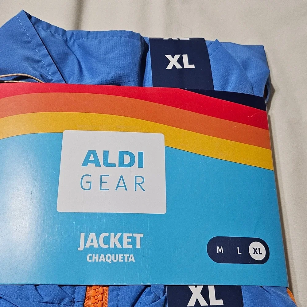 Aldi Gear Tracksuit Men XL Blue Orange Windbreaker Jacket Pants Set Est 1976 NEW